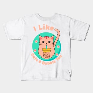 I Like Cats & Bubble Tea Kids T-Shirt